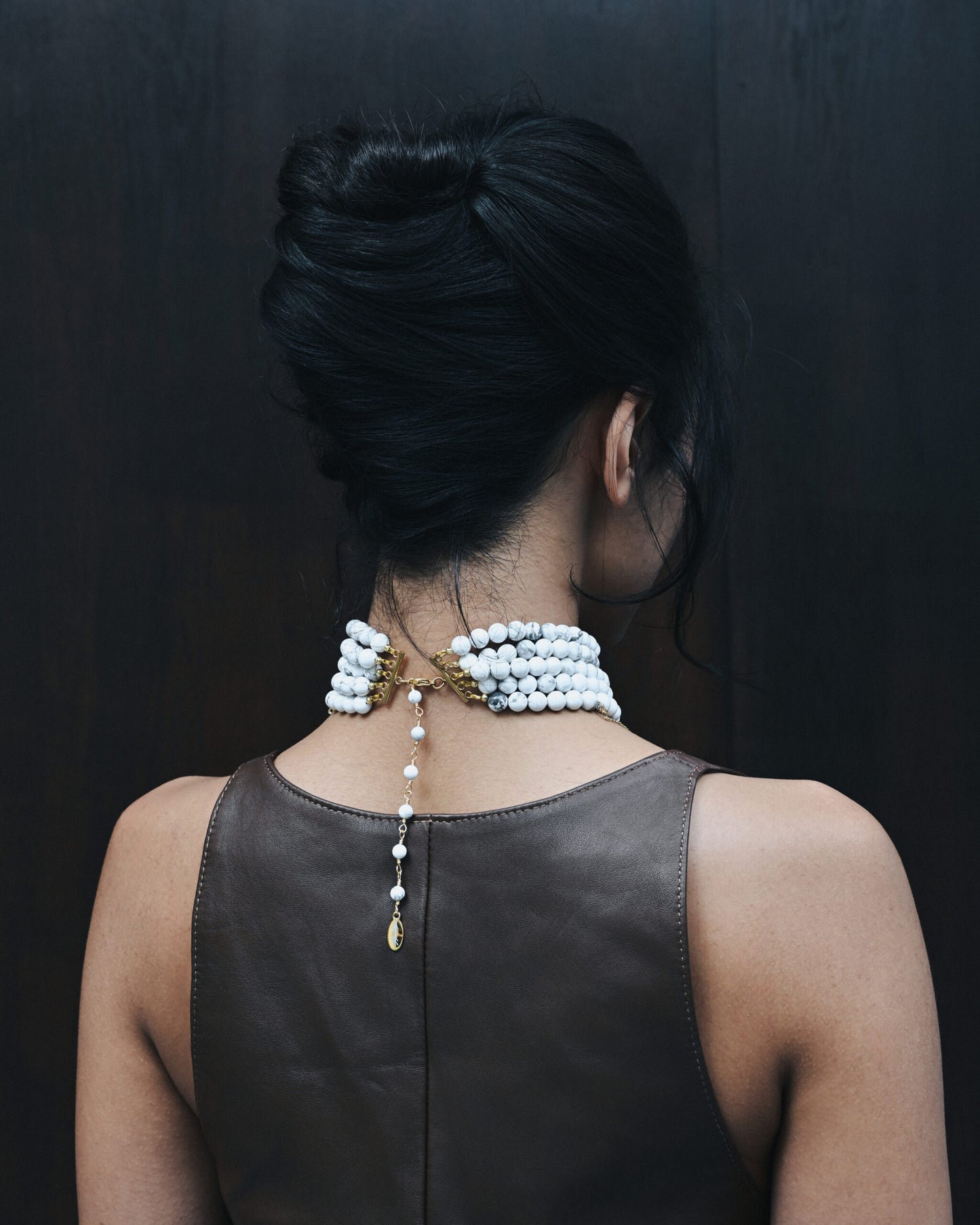 “INNOCENT” CHOKER WHITE MARBLE GOLD | ONLY 1 PC