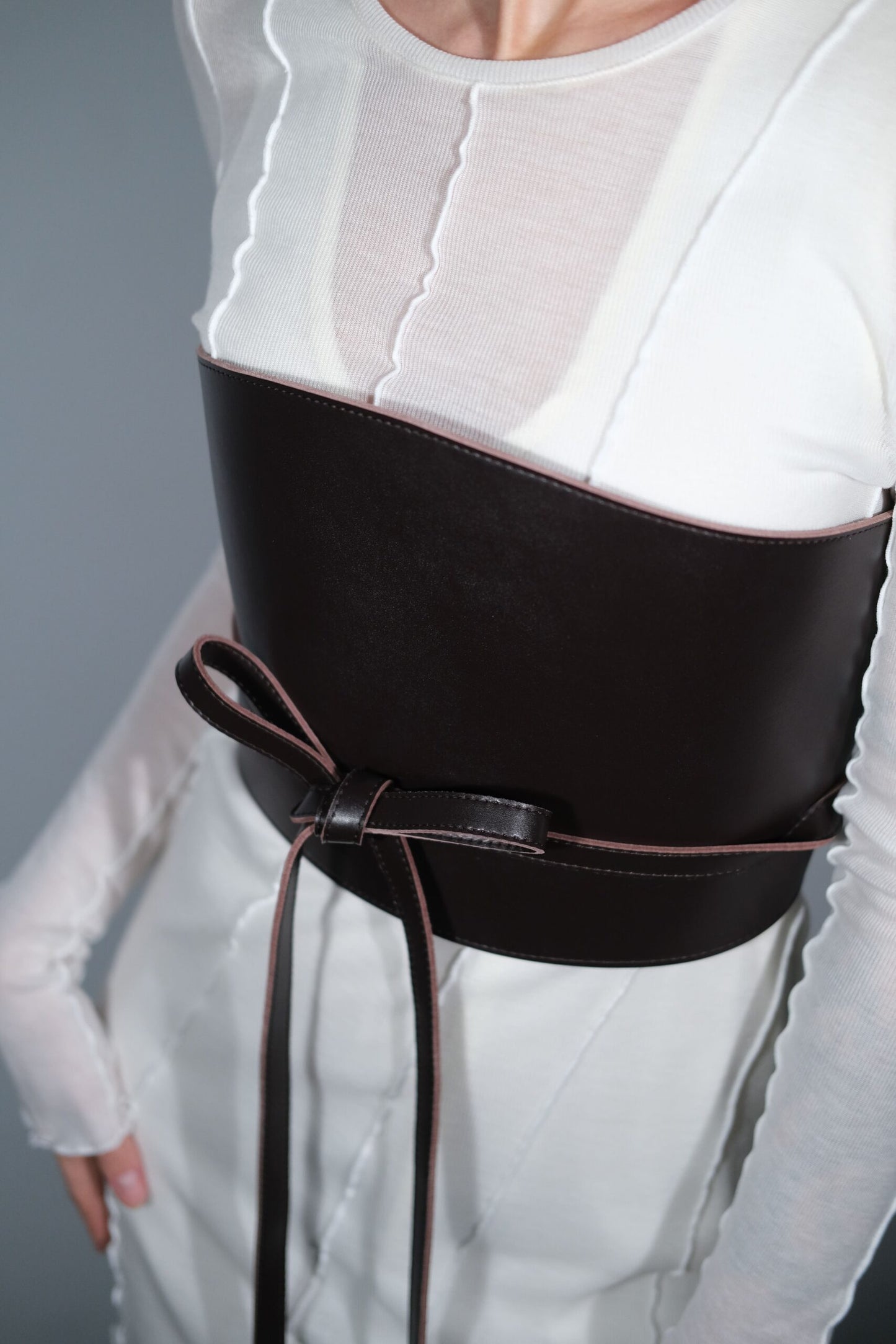 MID CENTURY CORSET BELT DARK BROWN | ONLY 1 PC