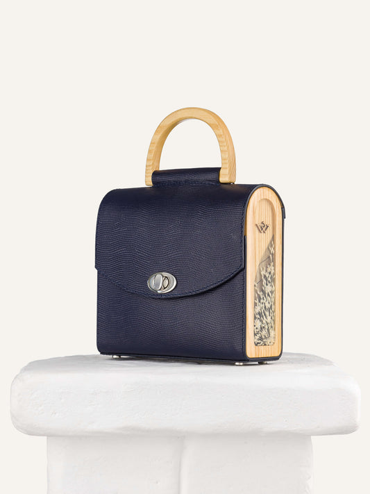 AURORA DARK BLUE SAFFIANO