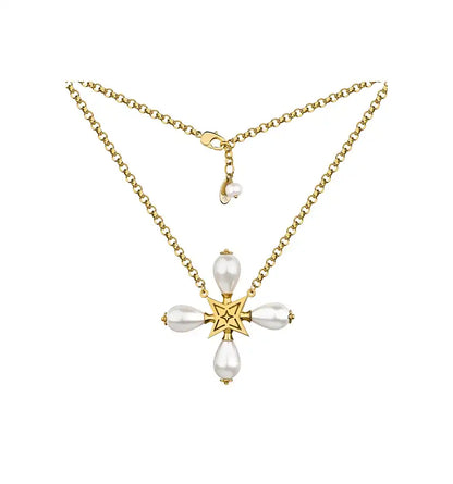 “LULLABY CROSS” PEARL CERAMIC WHITE