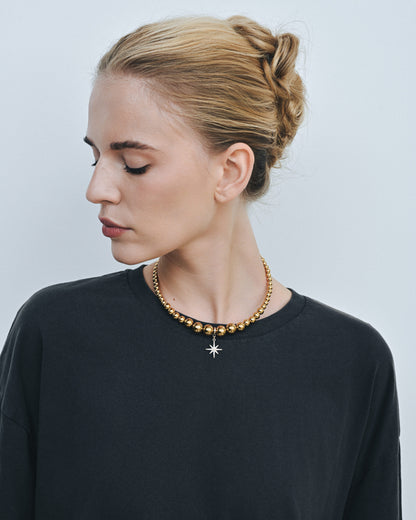 «MORNING STAR» CERAMIC BEADS CHOKER GOLD | ONLY 1 PC