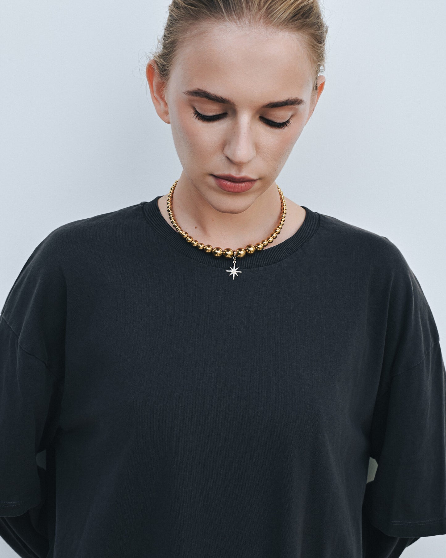 «MORNING STAR» CERAMIC BEADS CHOKER GOLD | ONLY 1 PC