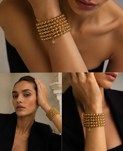 “MORNING STAR” CERAMIC BEADS BRACELET GOLD | ONLY 1 PC