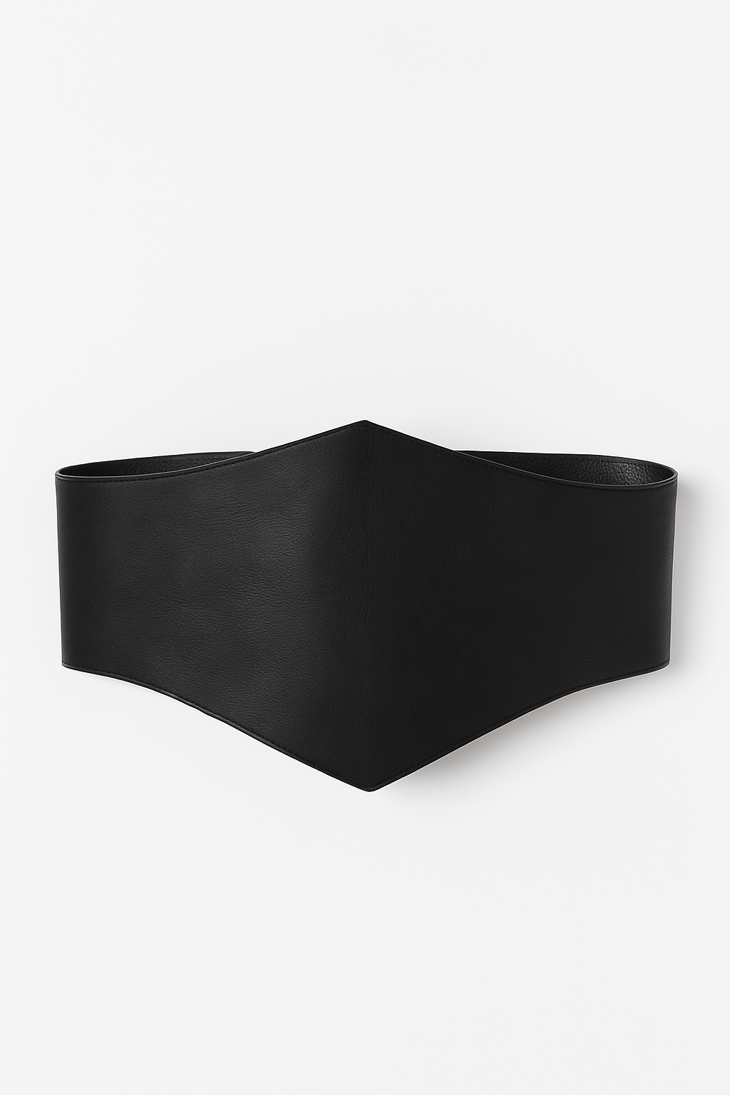 BLACK WIDE LEATHER CORSET BELT "SOLID DIAMOND"