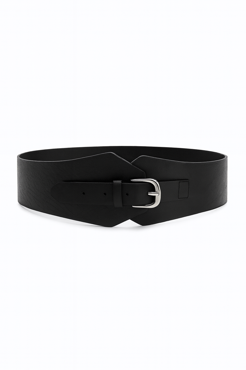 BLACK LEATHER WIDE WAIST BELT