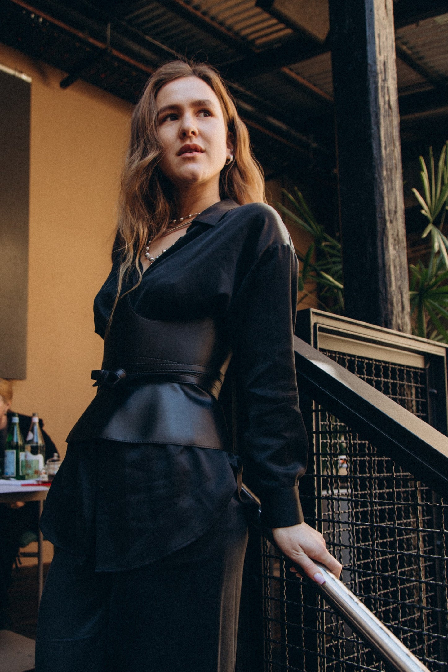 BLACK ELEGANT UNDERBUST CORSET BELT WITH TIES