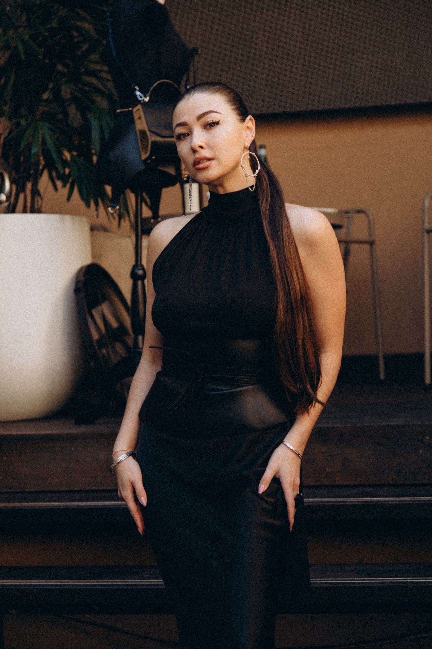 BLACK ELEGANT UNDERBUST CORSET BELT WITH TIES