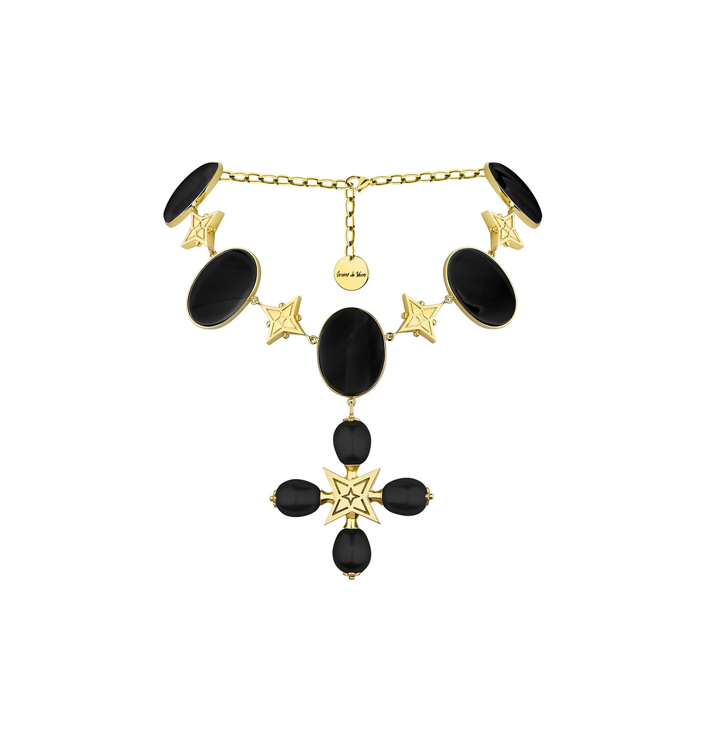 PREMIUM “DESERT ROSE” CHOKER ONYX STONE BLACK