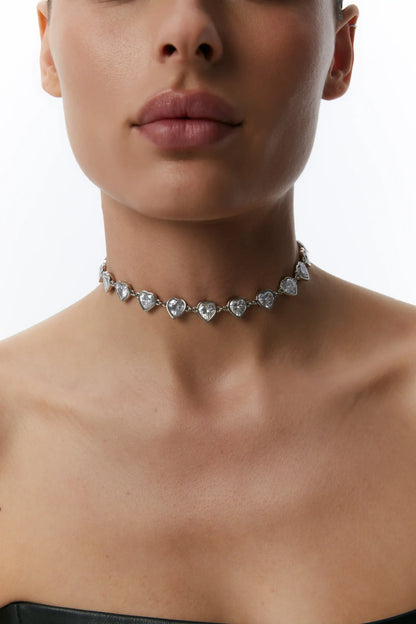 «HEARTS» CHOKER SILVER