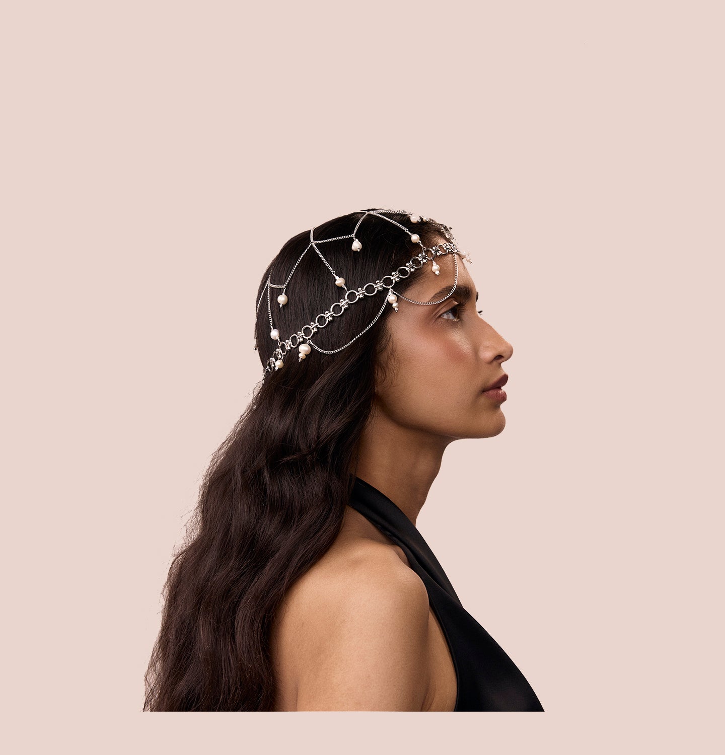 "KIRA" HAIR & HEAD ACCESSORY WITH PEARLS SILVER