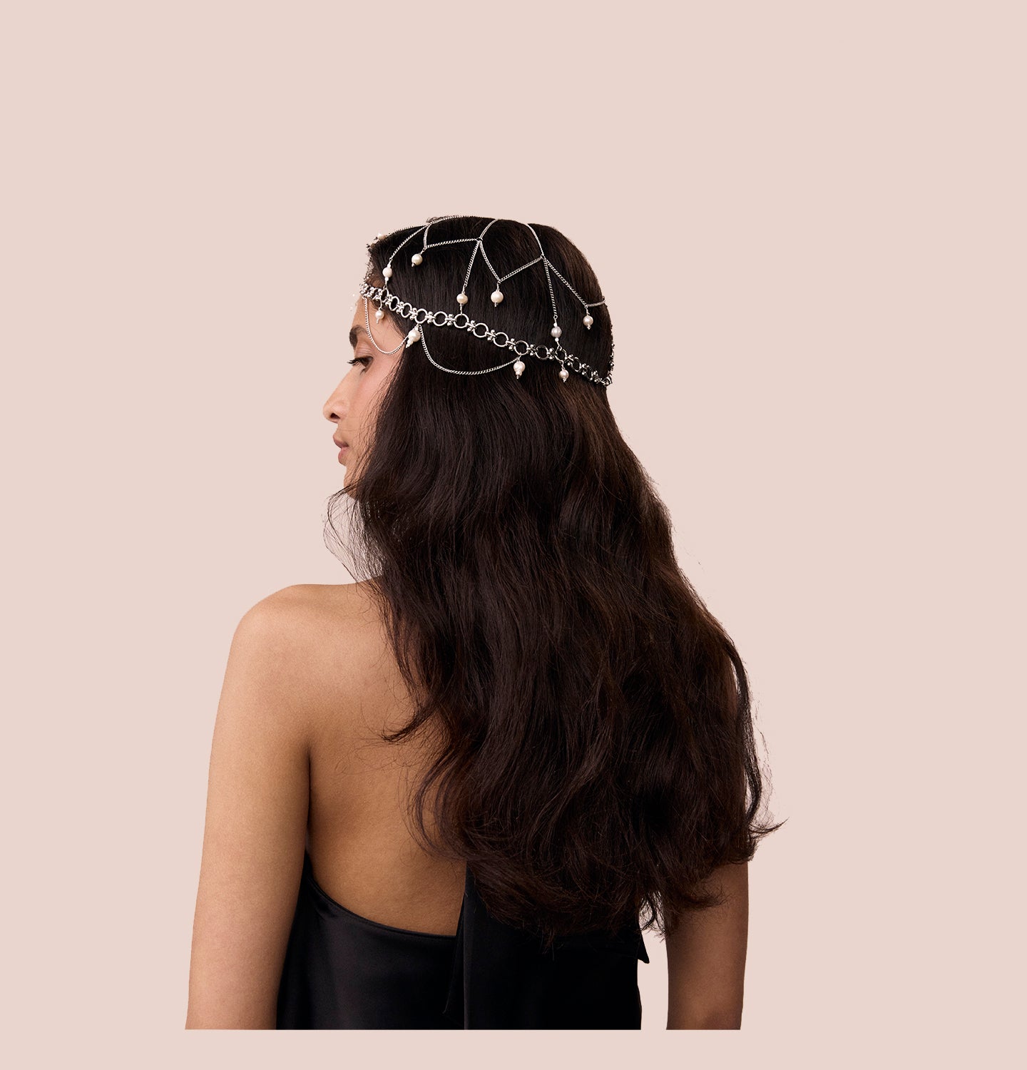 "KIRA" HAIR & HEAD ACCESSORY WITH PEARLS SILVER