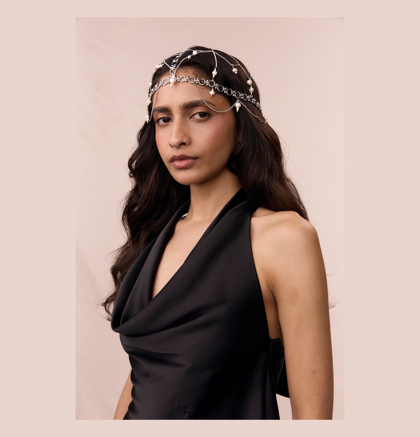 "KIRA" HAIR & HEAD ACCESSORY WITH PEARLS SILVER