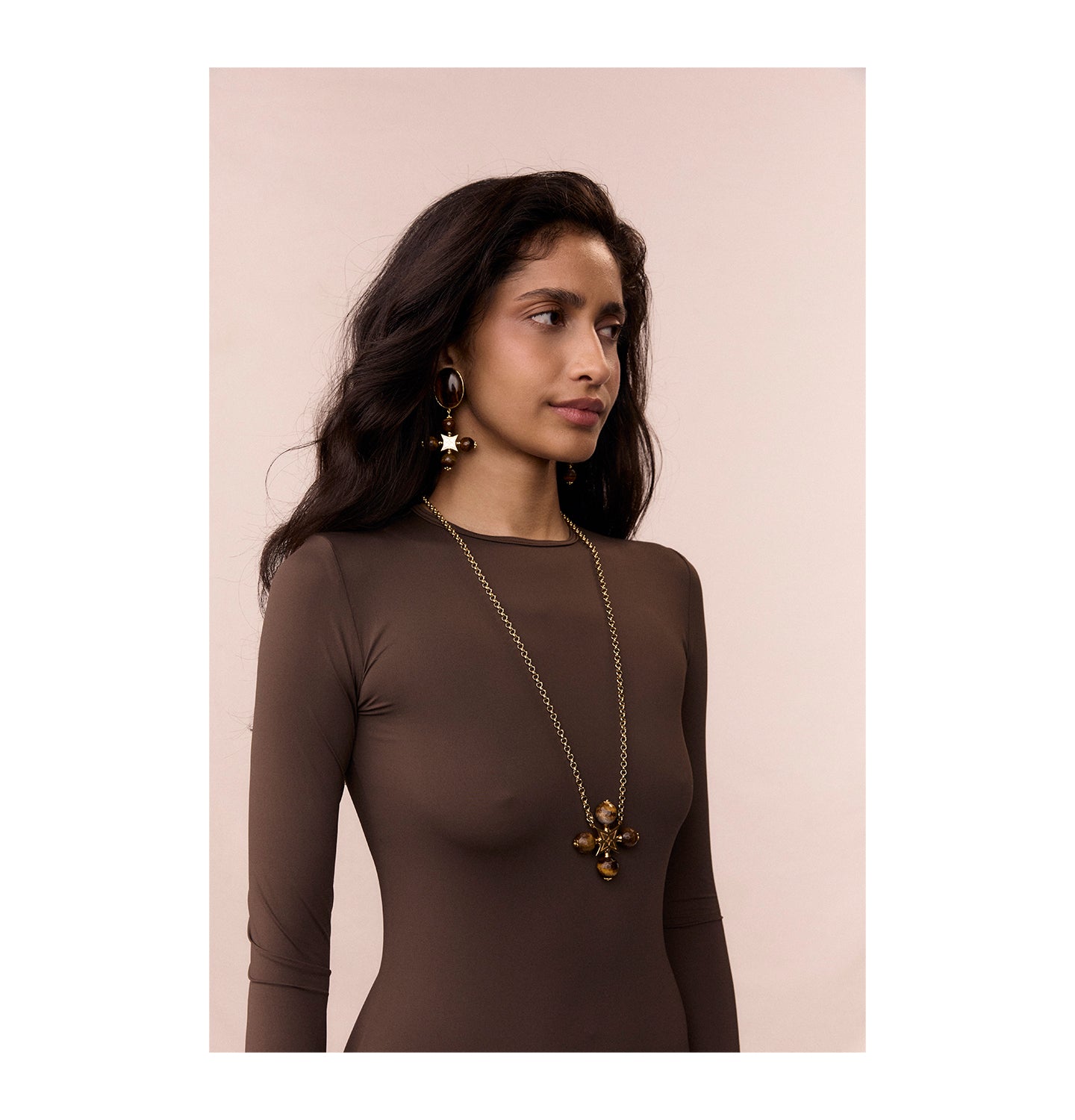 “LULLABY CROSS” TIGER EYE BROWN