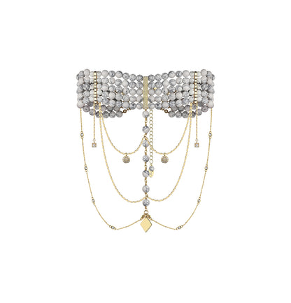 “INNOCENT” CHOKER WHITE MARBLE GOLD | ONLY 1 PC