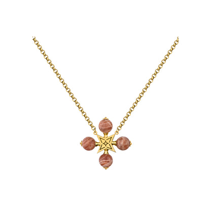 “LULLABY CROSS” SUNSTONE PEACH