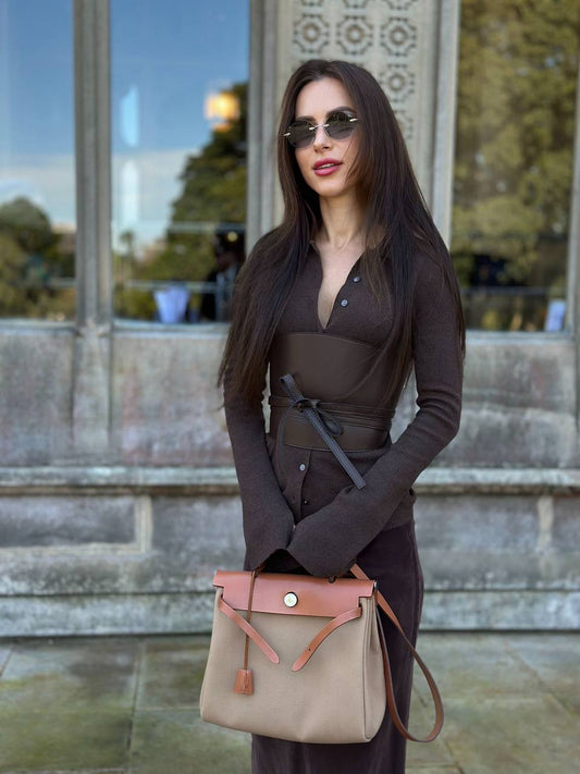 MID CENTURY CORSET BELT DARK BROWN | ONLY 1 PC