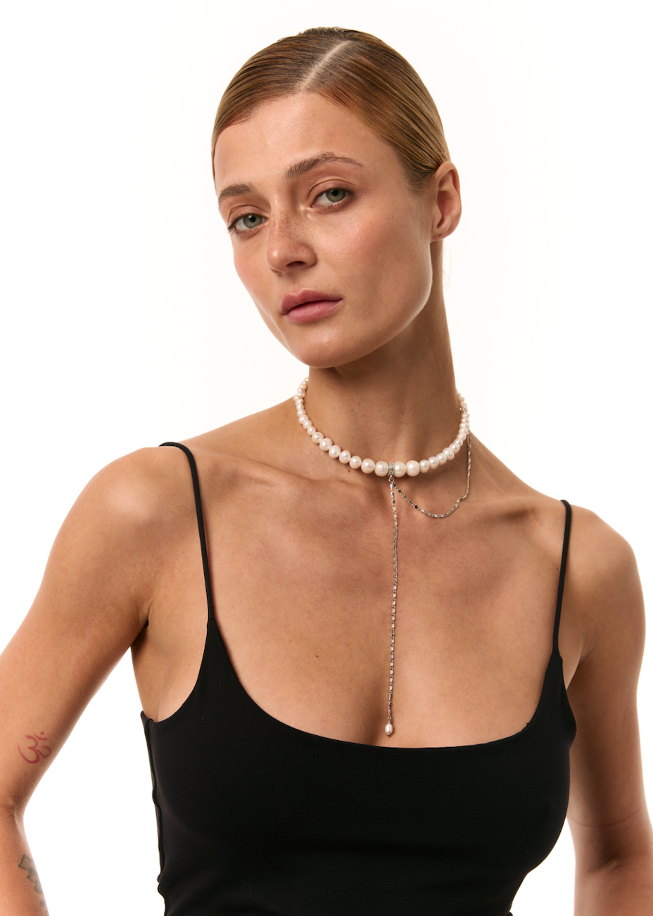 "KRISTINA" PEARL CHOKER