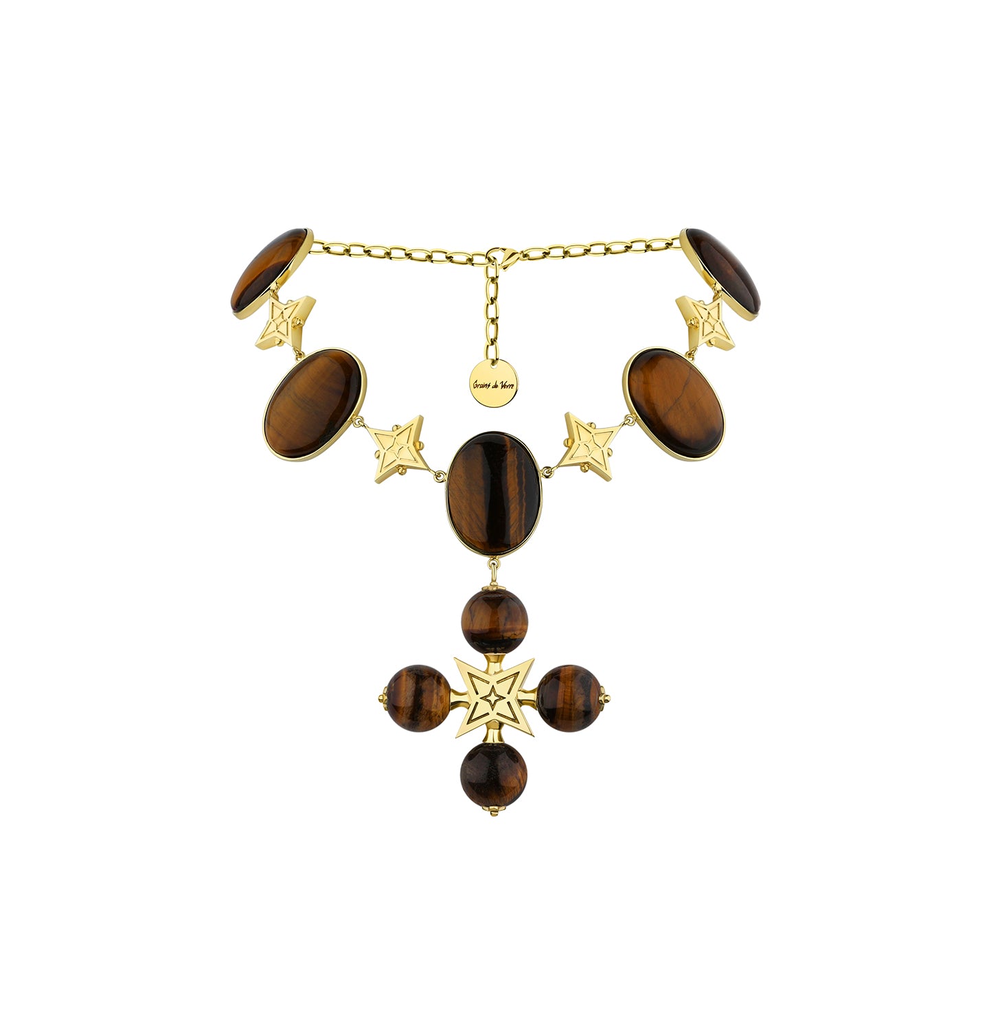 PREMIUM “DESERT ROSE” CHOKER TIGER EYE STONE BROWN